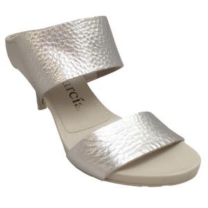 Pedro Garcia Silver Winda Two Strap Sandals